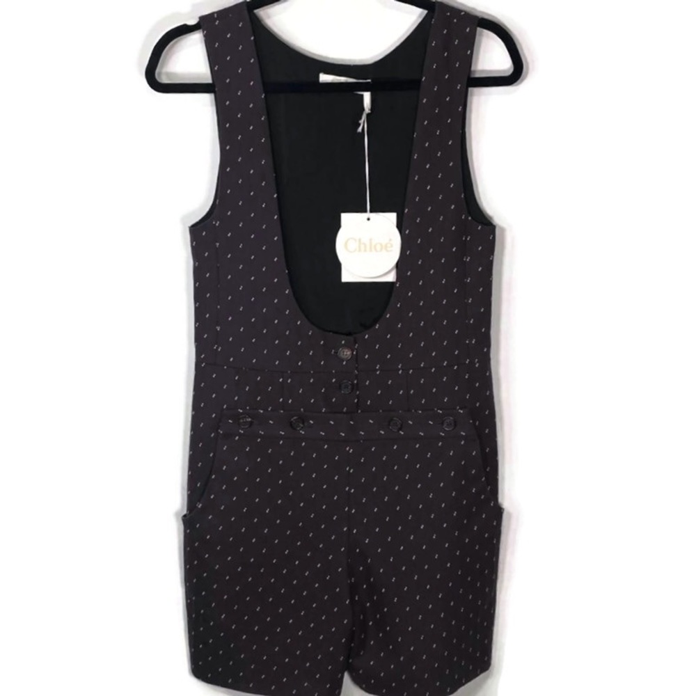 Chloe Jumper Shorts Overalls Maroon Dark Purple Pink  NWT